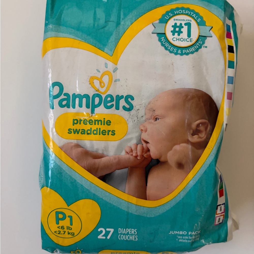 Pampers Preemie Swaddlers Diapers - 27 Pack